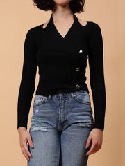 Gaiia Pullover With Heart Buttons