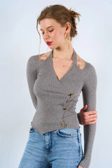 Gaiia Pullover With Heart Buttons