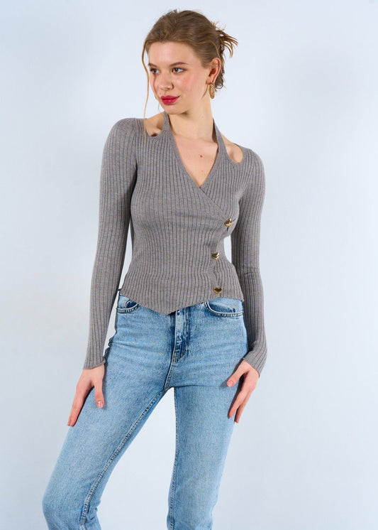 Gaiia Pullover With Heart Buttons