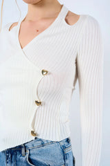 Gaiia Pullover With Heart Buttons