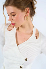 Gaiia Pullover With Heart Buttons