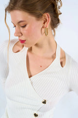 Gaiia Pullover With Heart Buttons