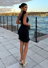 Gaiia Rose Detail Strapless Mini Dress