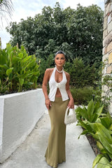 Gaiia 3D Flower Halter Neck Crop Tank Top