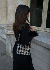 Gaiia Full Sleeves Feather Detail Crop Top - Black