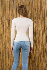 Gaiia Boat Neck Long Sleeve Top