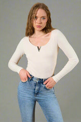 Gaiia Boat Neck Long Sleeve Top