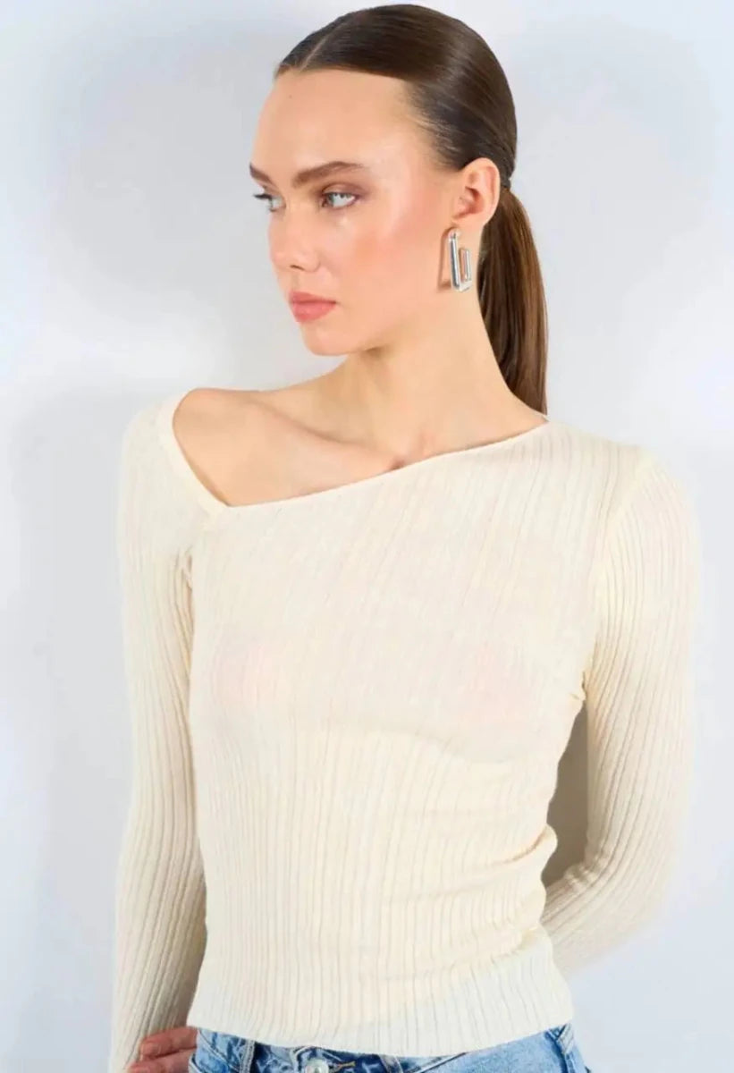 Gaiia Asymmetrical Collar Blouse - GAIIA