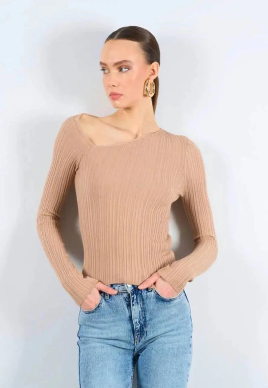 Gaiia Asymmetrical Collar Blouse - GAIIA