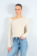 Gaiia Asymmetrical Collar Blouse