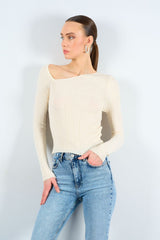 Gaiia Asymmetrical Collar Blouse