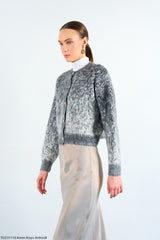 Gaiia Patterned Colorful Raised Knitwear Cardigan