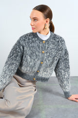 Gaiia Patterned Colorful Raised Knitwear Cardigan