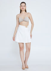 Gaiia Crop Top With Skirt Co-Ord Set - White