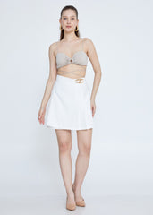 Gaiia Crop Top With Skirt Co-Ord Set - White