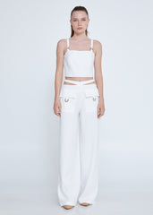 Gaiia Crop Top With Skirt Co-Ord Set - White