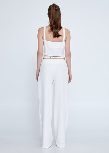 Gaiia Crop Top With Skirt Co - Ord Set - White - GAIIA