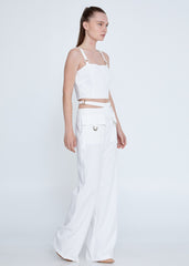 Gaiia Crop Top With Skirt Co-Ord Set - White
