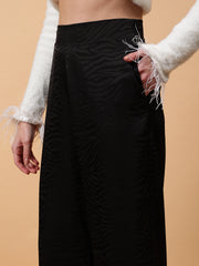 Gaiia Zebra Stripe Wide Leg Pants