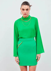 Gaiia Solid Color Chain Skirt