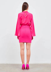 Gaiia Solid Color Chain Skirt