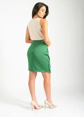 Gaiia Pleated Skirt With Button