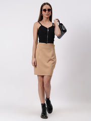 Gaiia Solid Mini Skirt