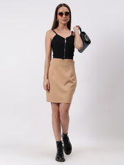 Gaiia Solid Mini Skirt