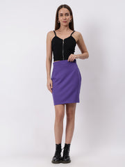 Gaiia Solid Mini Skirt