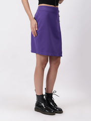 Gaiia Solid Three Button Skirt