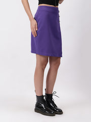 Gaiia Solid Three Button Skirt