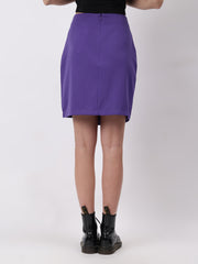 Gaiia Solid Three Button Skirt