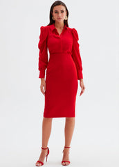 Gaiia Knee Length Solid Color Skirt