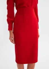 Gaiia Knee Length Solid Color Skirt