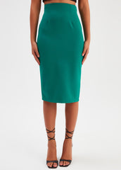 Gaiia Knee Length Solid Color Skirt