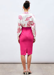 Gaiia Knee Length Solid Color Skirt