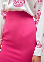 Gaiia Knee Length Solid Color Skirt