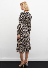 Gaiia Zebra Print Satin Dress