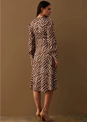 Gaiia Zebra Print Satin Dress
