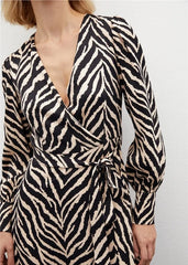 Gaiia Zebra Print Satin Dress
