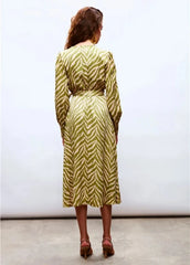 Gaiia Zebra Print Satin Dress