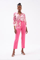 Gaiia Solid Color Trouser With Crease