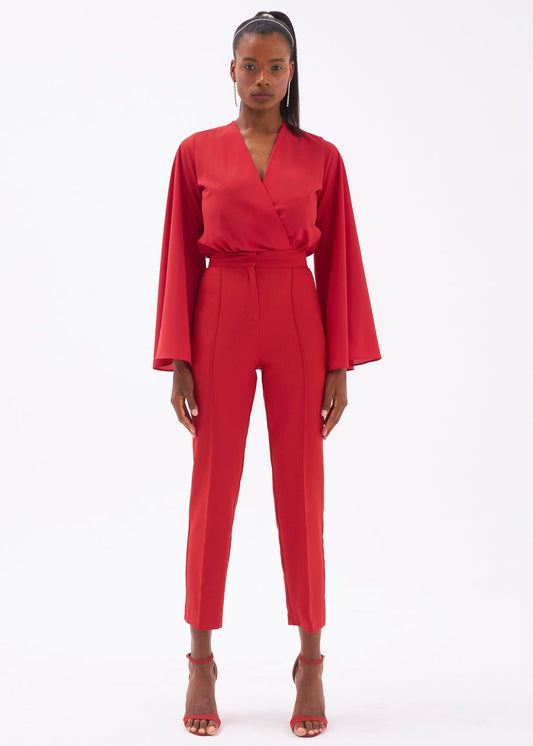 Gaiia Solid Color Trouser With Crease