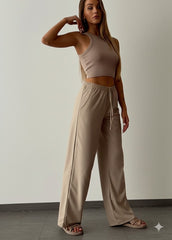 Gaiia Women Elasticated Wide Leg Pants