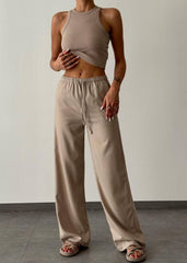Gaiia Women Elasticated Wide Leg Pants