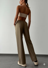 Gaiia Women Elasticated Wide Leg Pants