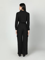 Gaiia Cropped Zipper Jacket With Cargo Pants