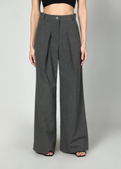 Gaiia Cropped Blazer And Wide Leg Trousers Set