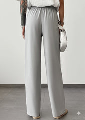 Gaiia Elasticated Wide Leg Pants With Crease