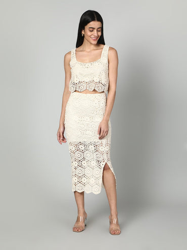 Gaiia Crochet Beachwear Co - Ord Set - Beige - GAIIA